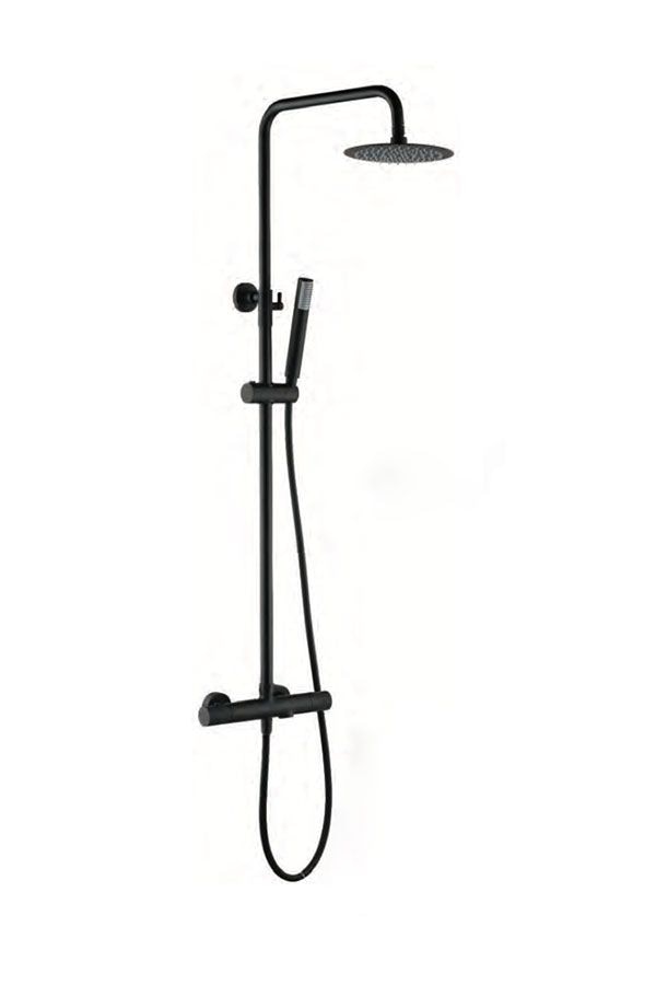 Imagen 1 de Conjunto de bañera termostático Line Imex - Negro mate Negro mate