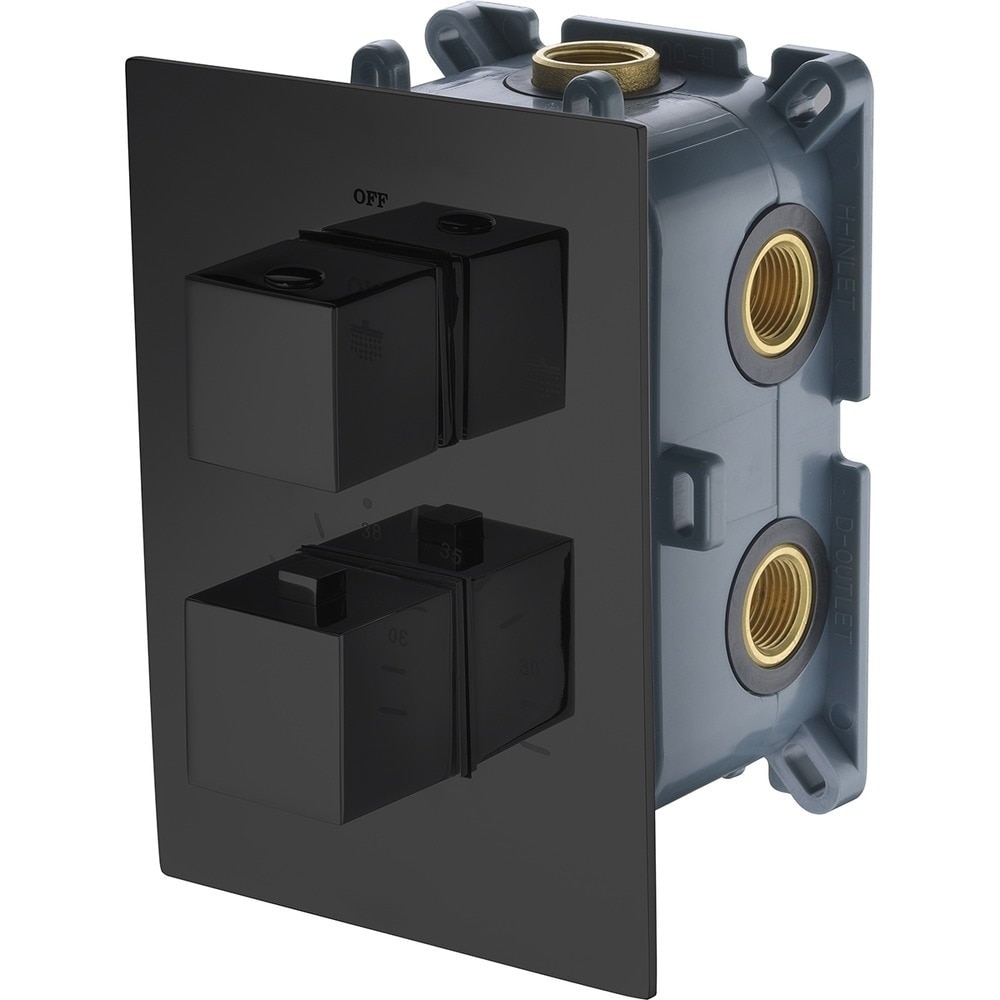Imagen 1 de Grifería termostática empotrada de 4 vías Imex - Negro mate Negro mate