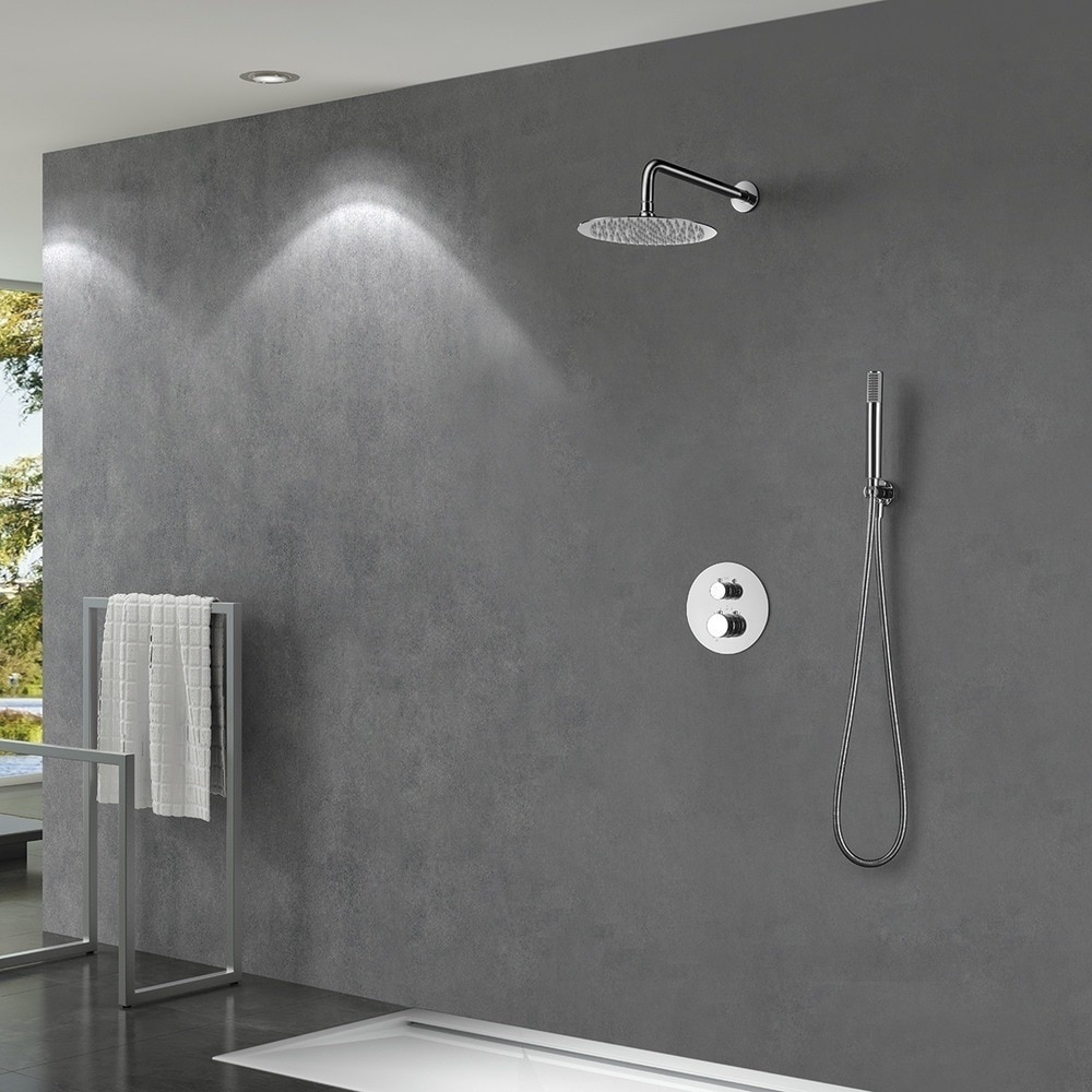 Conjunto de ducha termostático empotrado Line Imex - Cromo Cromo-2