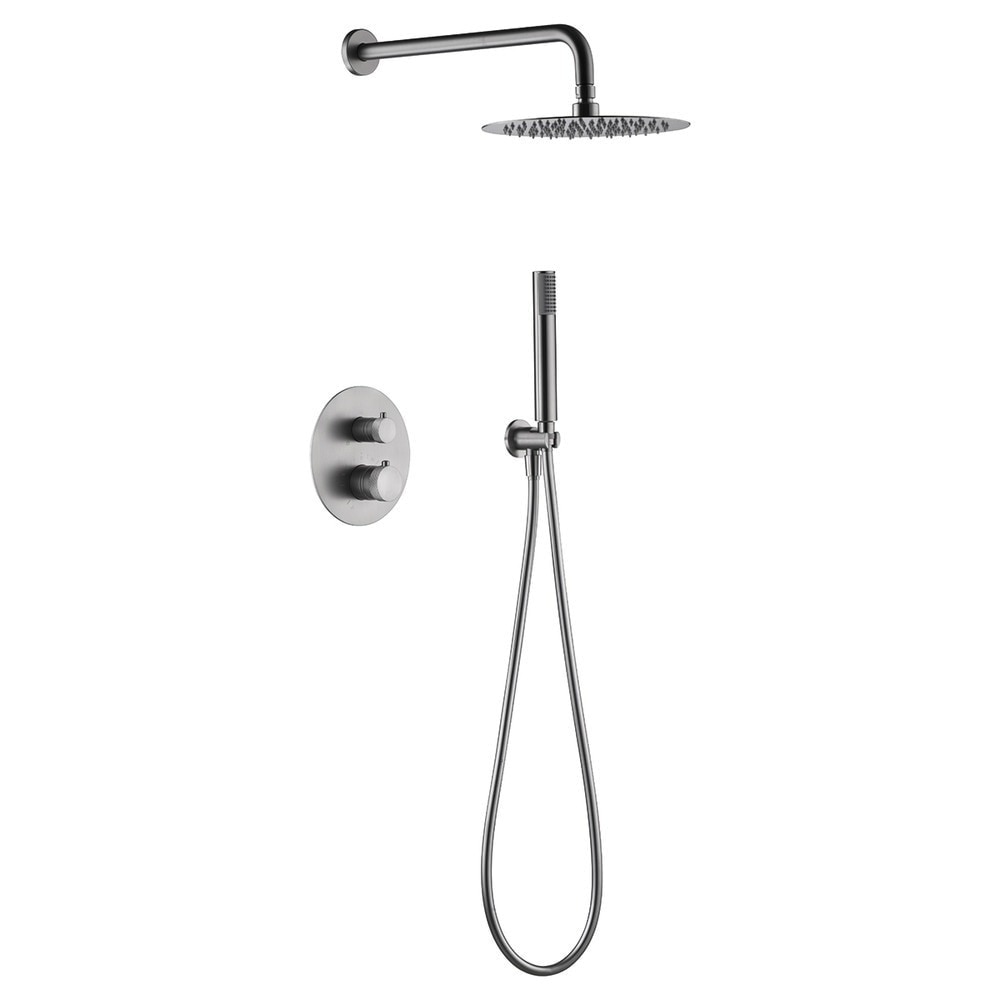 Conjunto de ducha termostático empotrado Line Imex - Gris Gris-1