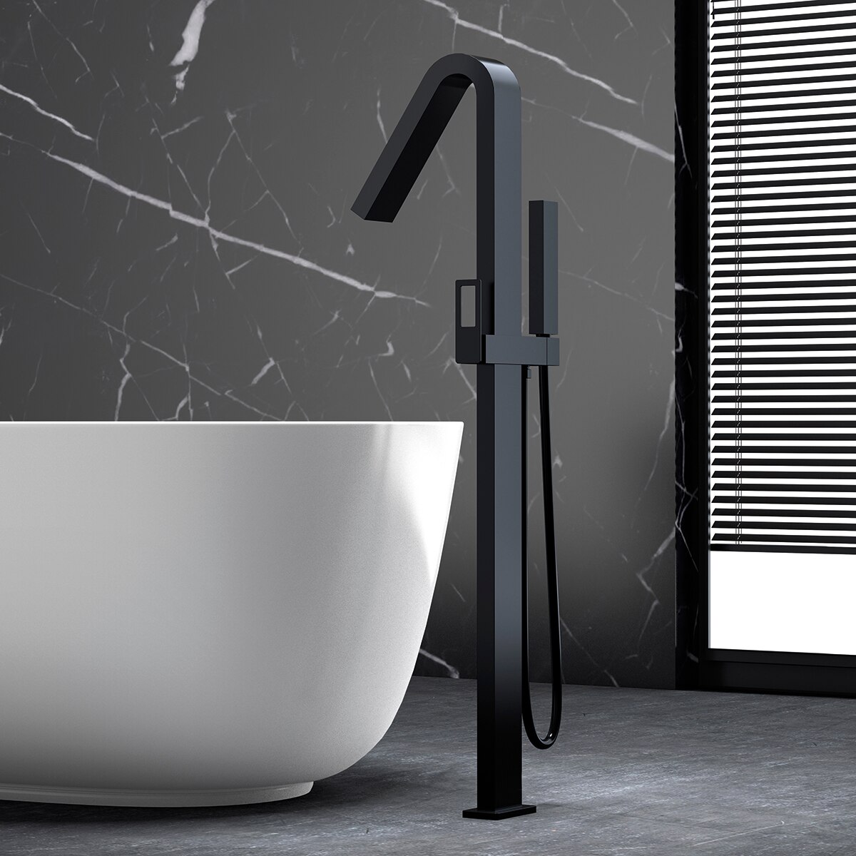 Imagen 2 de Grifo de bañera exenta Suecia Imex - Negro mate Negro mate