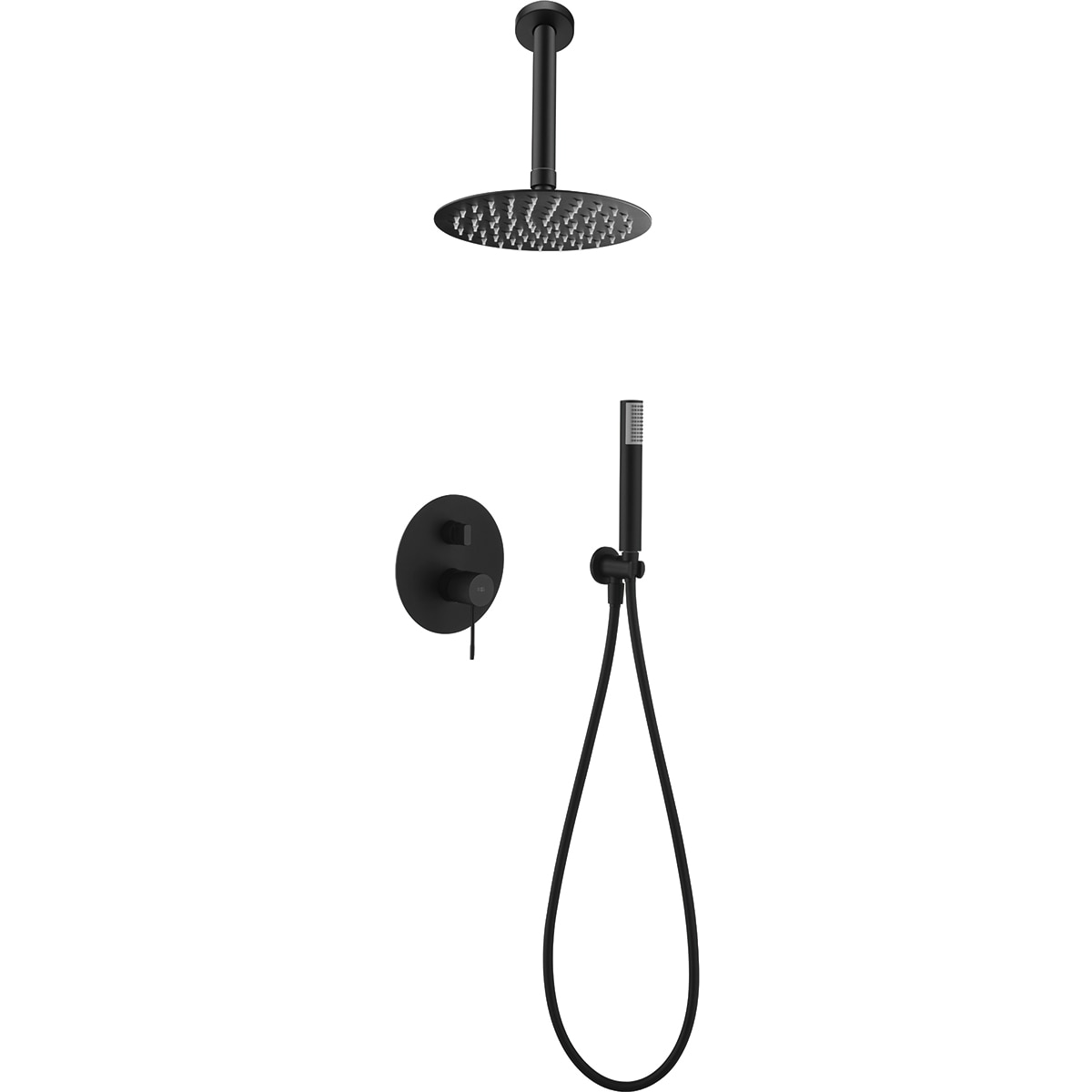 Conjunto de ducha monomando empotrado Top Imex - Negro mate Negro mate-1