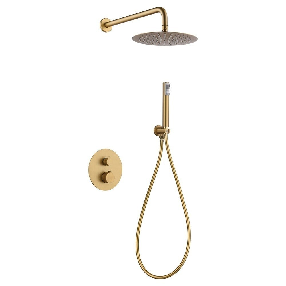 Conjunto de ducha termostático empotrado Line Imex - Oro Oro-1