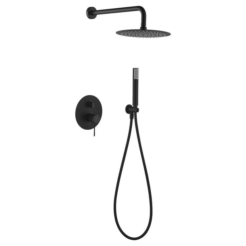 Conjunto de ducha monomando empotrado Line Imex - Negro mate Negro mate-1