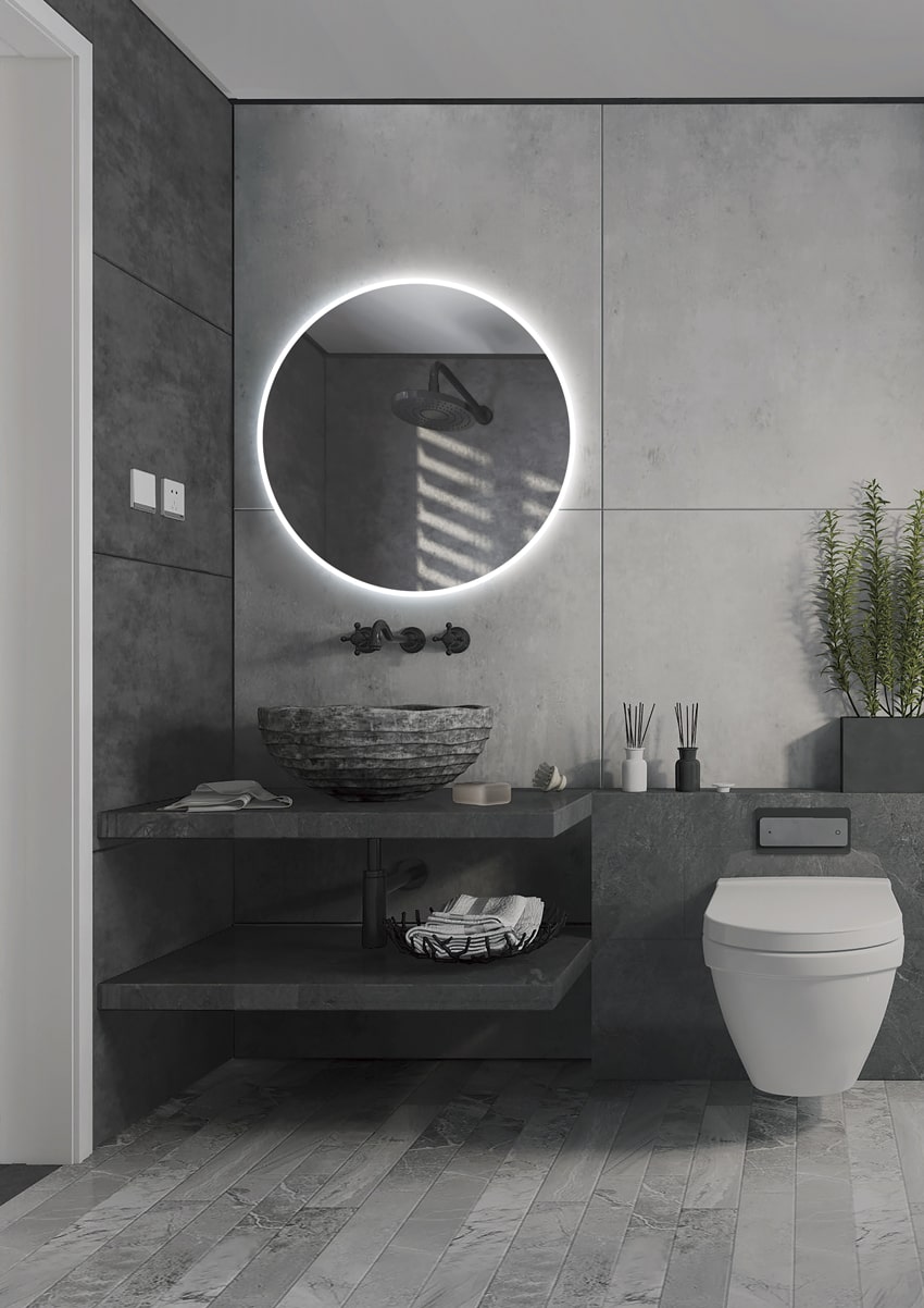 Espejo de baño circular Londres Ledimex - Gris 50 cm Gris-3