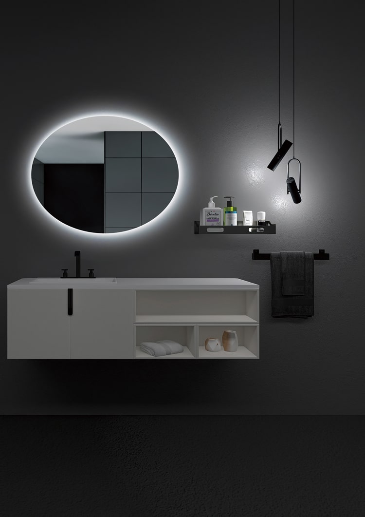 Imagen 2 de Espejo de baño ovalado Ledimex - Gris 100 x 80 Gris