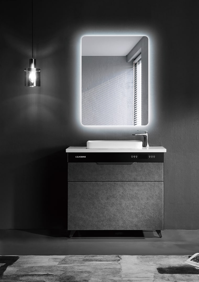 Imagen 3 de Espejo de baño rectangular Dinamarca Ledimex - Gris 120 x 80 Gris