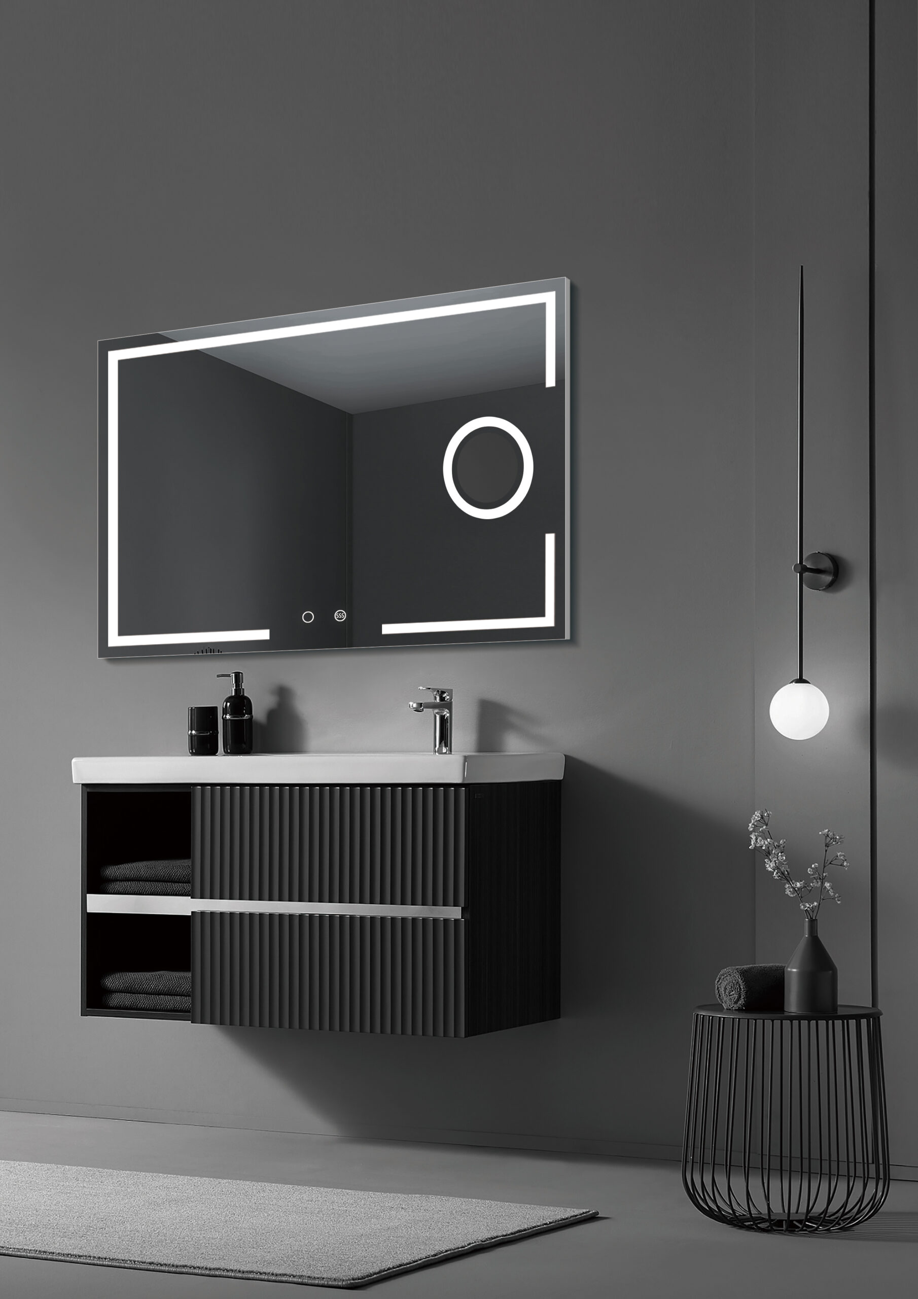 Espejo de baño rectangular Malta Ledimex - Gris 80 x 80 Gris-2