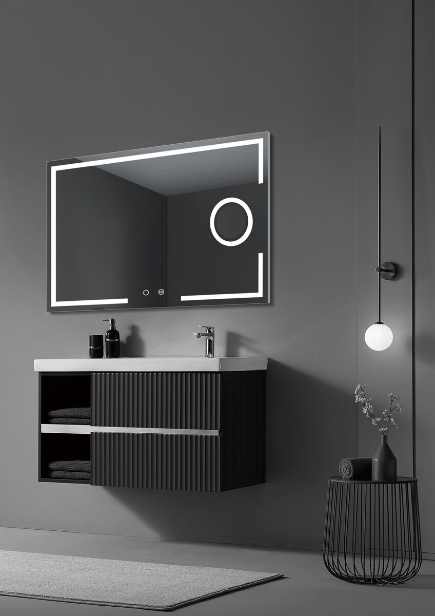 Espejo de baño rectangular Malta Ledimex Gris-2
