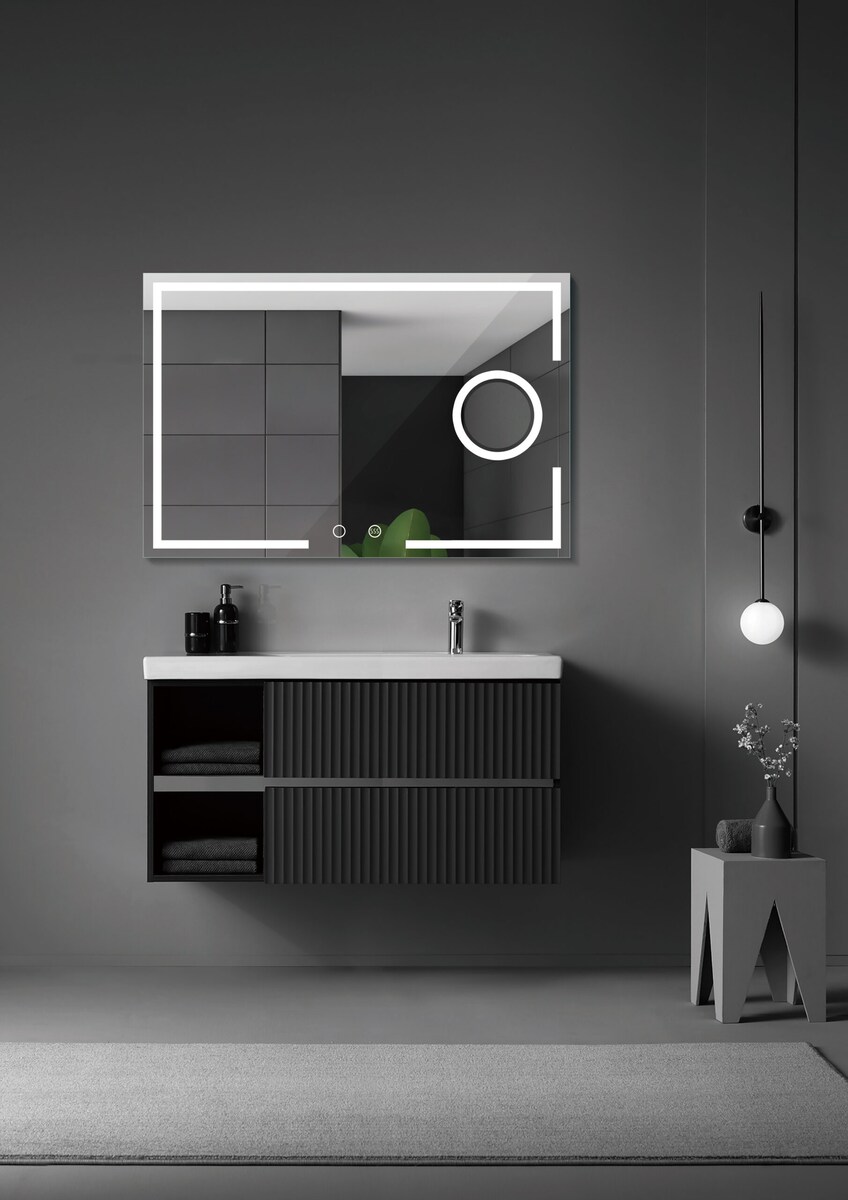 Espejo de baño rectangular Malta Ledimex Gris-3