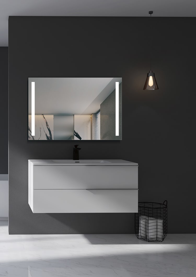 Imagen 3 de Espejo de baño rectangular Finlandia Ledimex - Gris 100 x 80 Gris