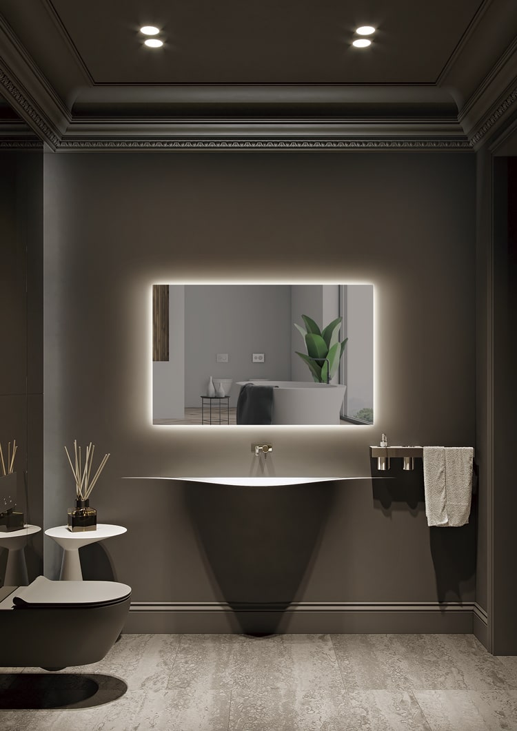 Espejo de baño rectangular Italia Ledimex - Gris 80 x 80 Gris-3