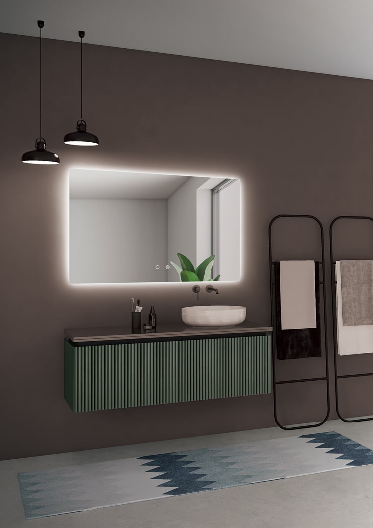 Espejo de baño rectangular Italia Ledimex - Gris 80 x 60 Gris-2