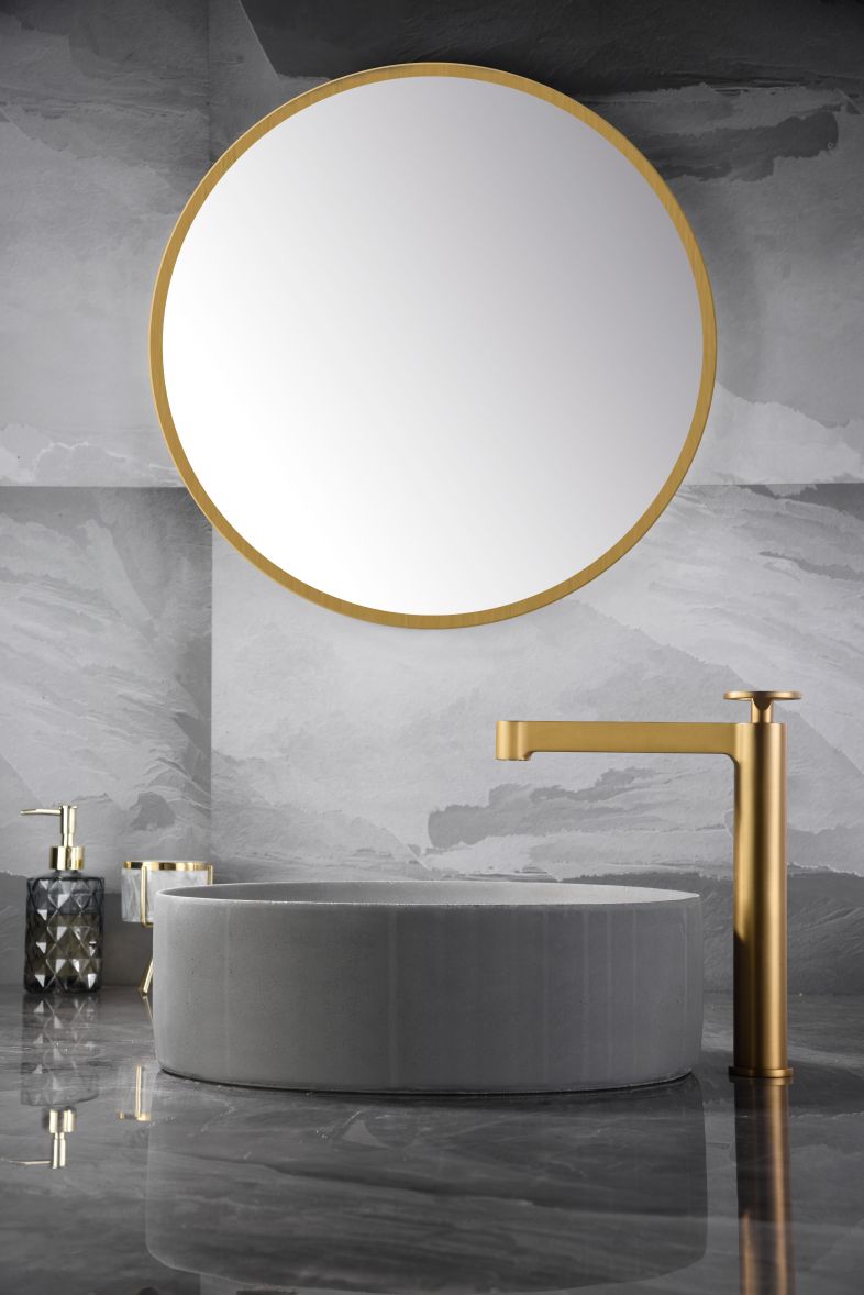 Imagen 2 de Grifo monomando alto de lavabo Olimpo Imex - Oro Oro