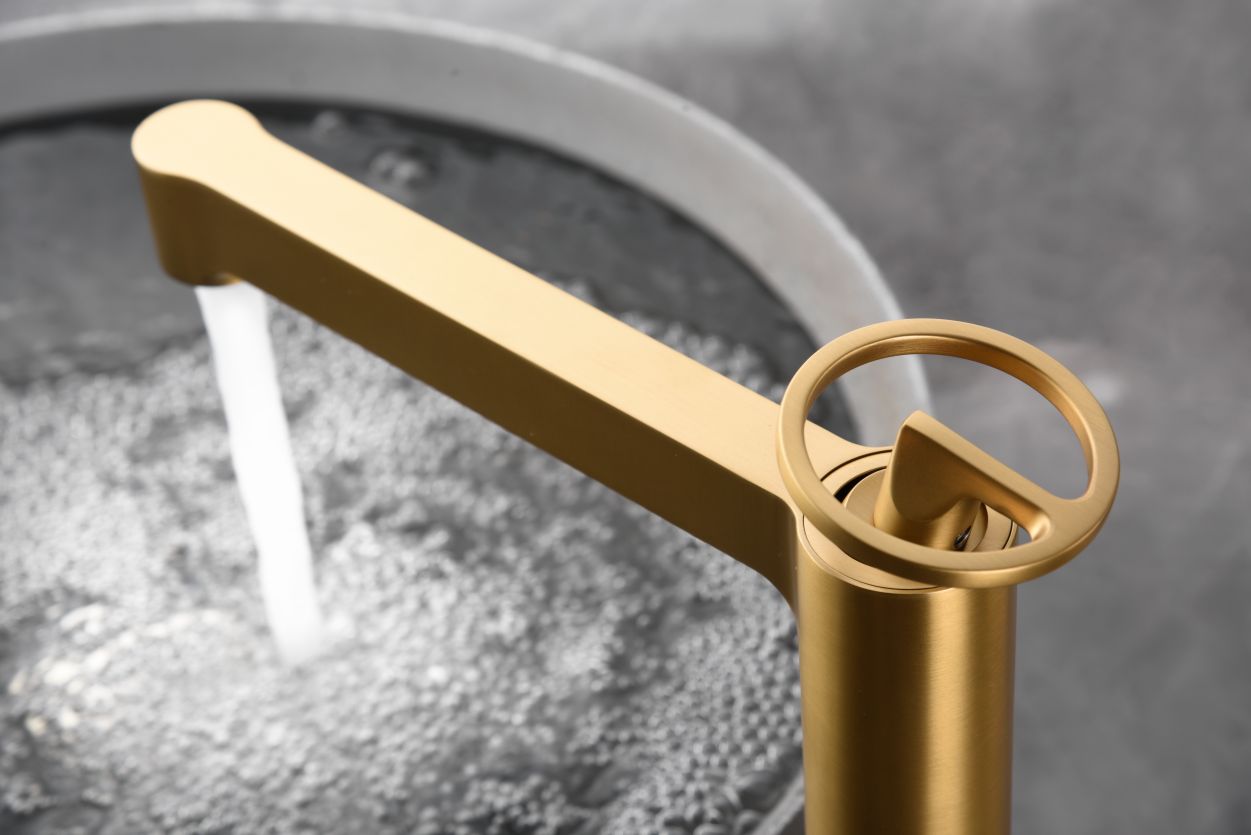 Imagen 3 de Grifo monomando alto de lavabo Olimpo Imex - Oro Oro