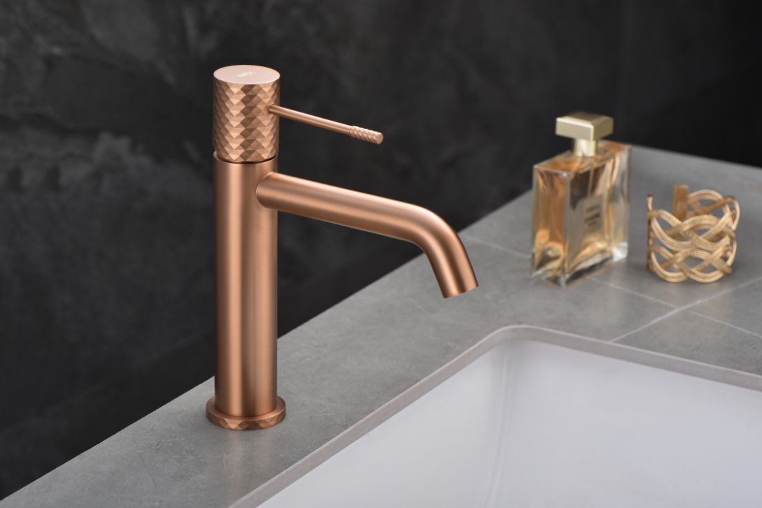 Imagen 2 de Grifo monomando lavabo Génova Imex - Oro Rosa Mate Oro Rosa Mate
