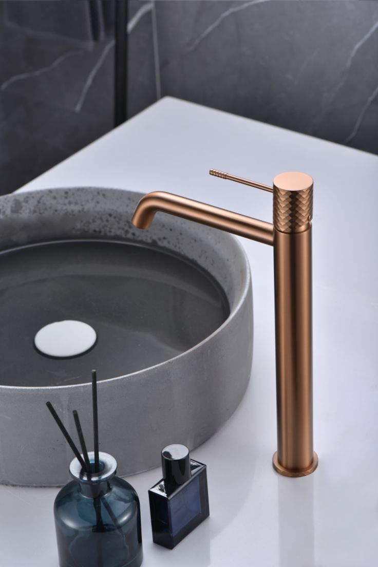 Imagen 2 de Grifo monomando lavabo alto Génova Imex - Oro Rosa Mate Oro Rosa Mate