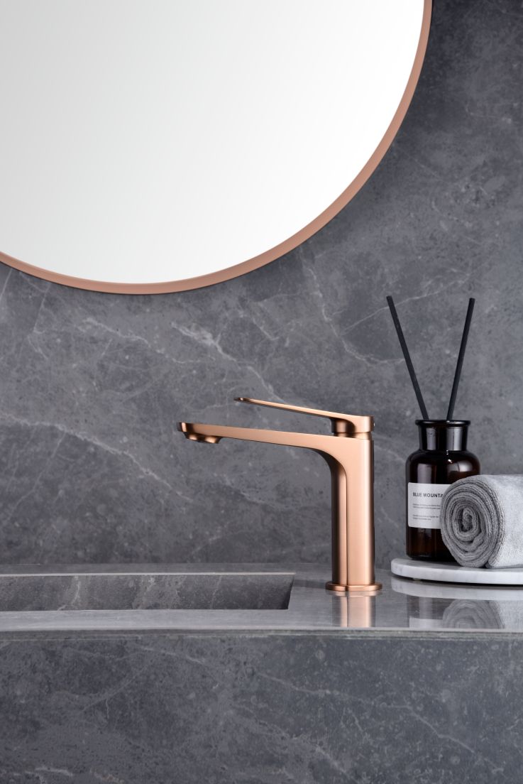Grifo monomando lavabo Nápoles Imex - Oro Rosa Mate Oro Rosa Mate-2