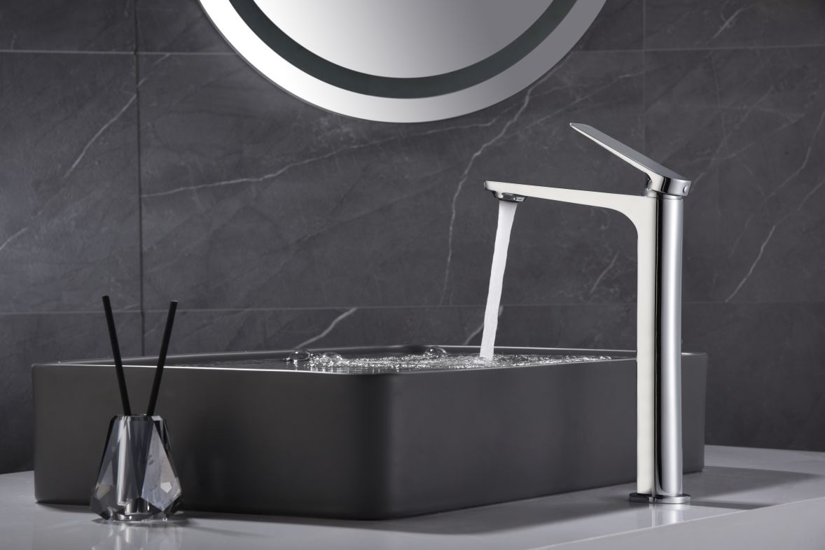 Grifo monomando lavabo alto Nápoles Imex - Gris Gris-2