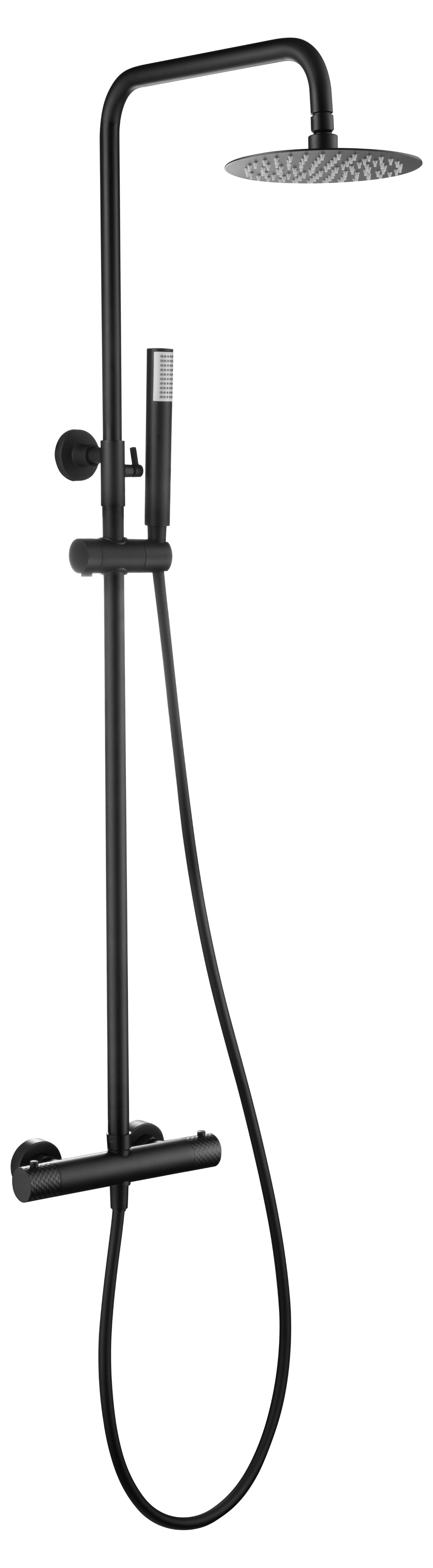 Conjunto ducha termostático Génova Imex - Negro mate Negro mate-1