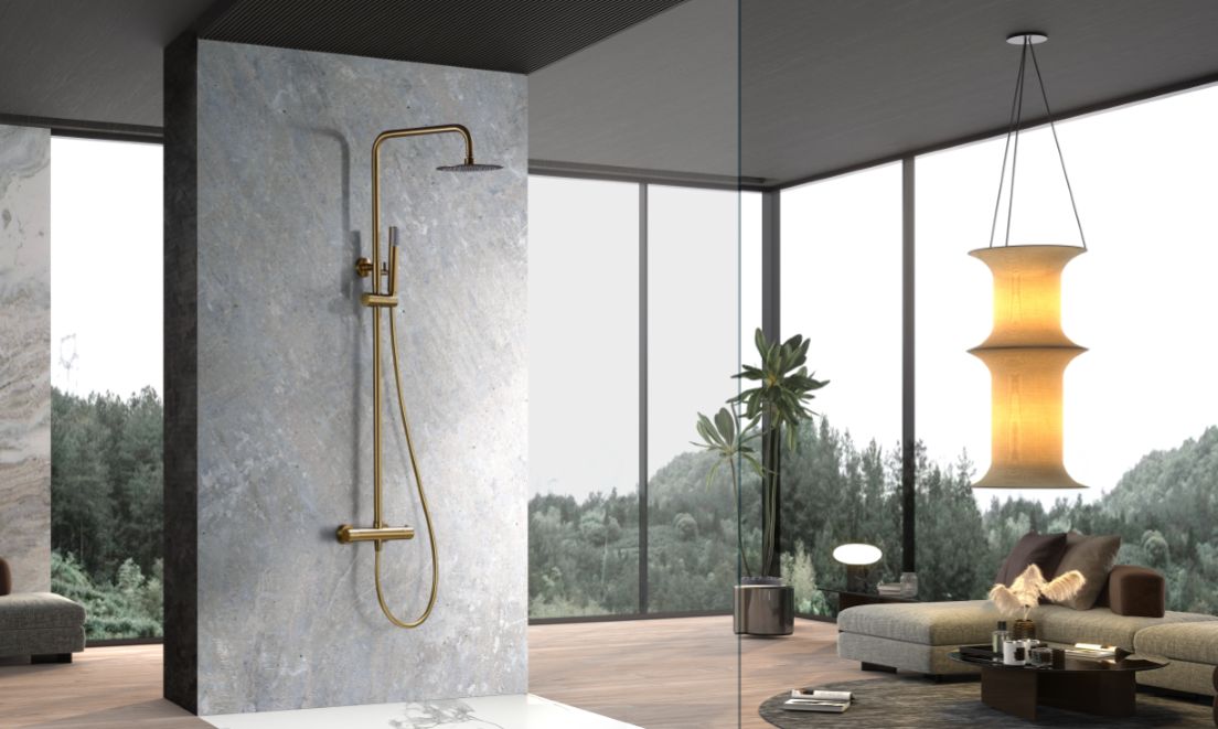 Conjunto ducha termostático Génova Imex - Oro Oro-2
