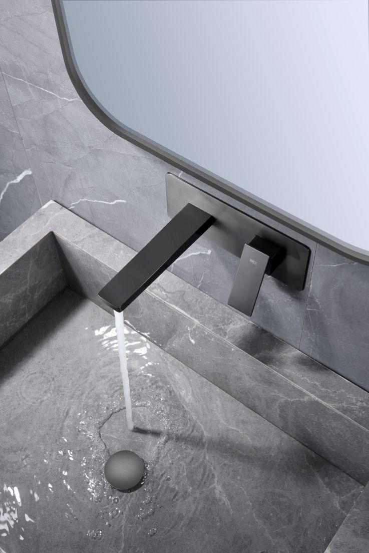 Imagen 2 de Grifo monomando empotrado lavabo Pisa Imex - Negro Negro