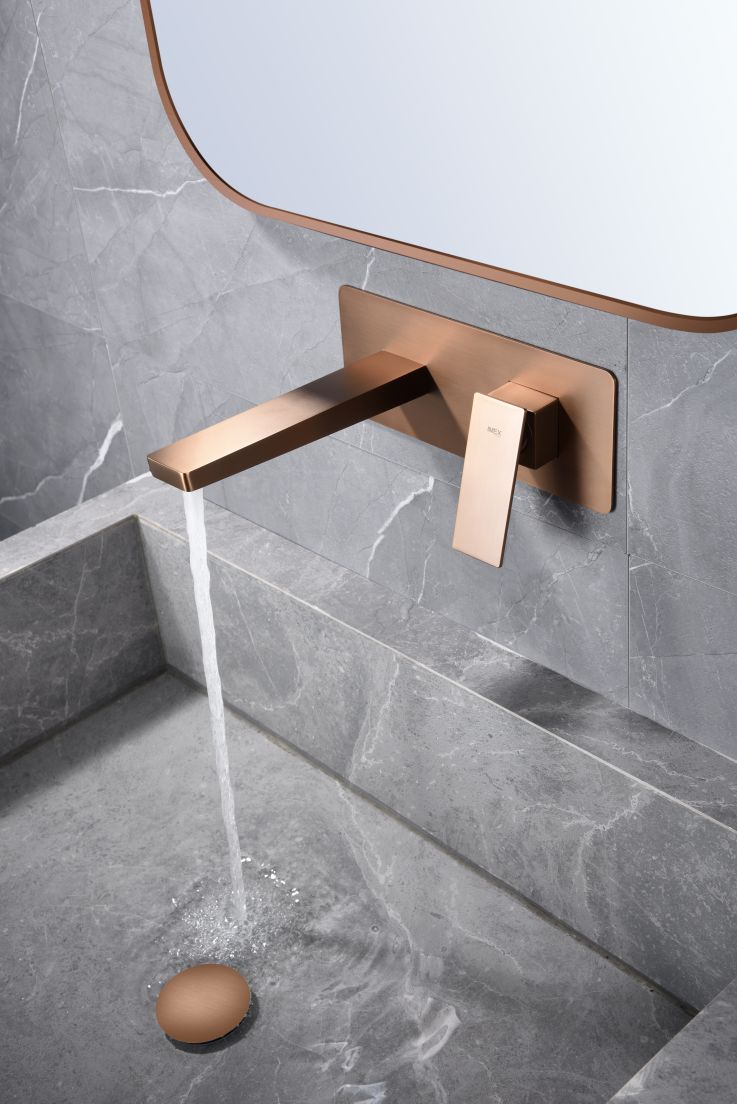 Imagen 2 de Grifo monomando empotrado lavabo Pisa Imex - Oro Rosa Mate Oro Rosa Mate