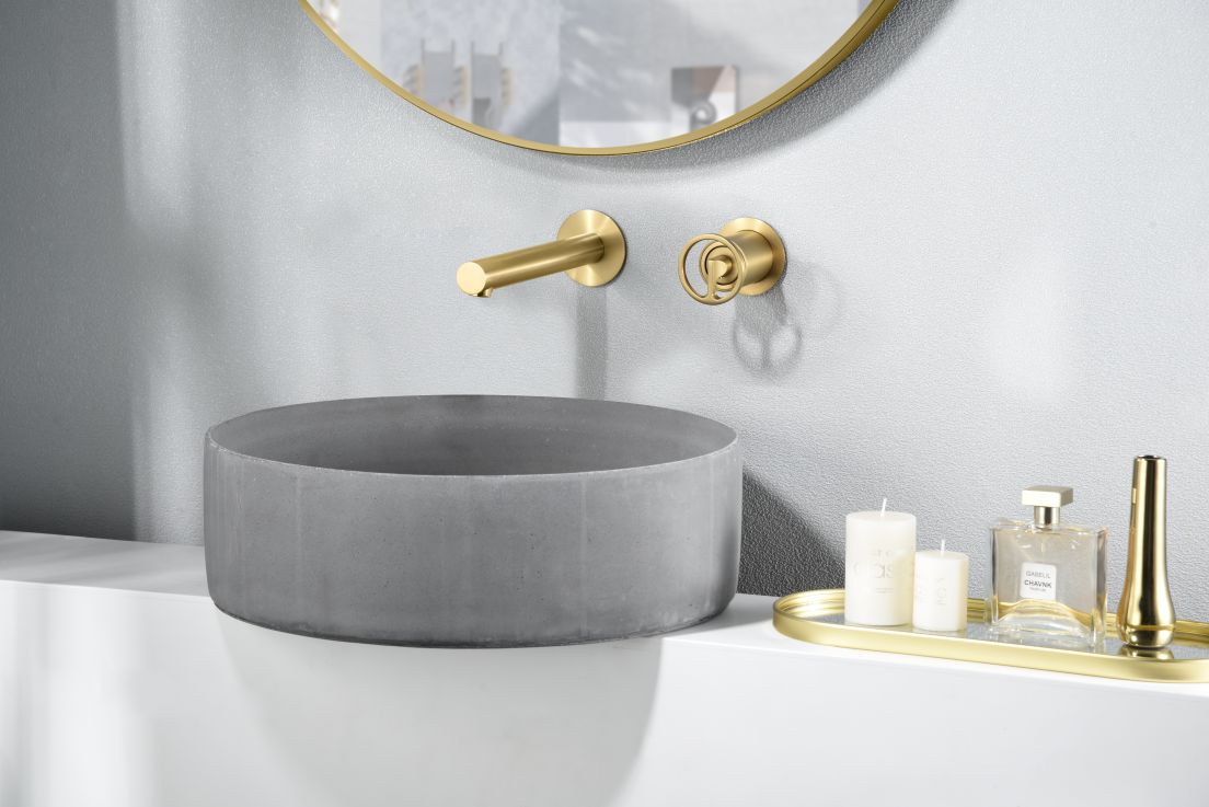 Imagen 2 de Grifo monomando empotrado lavabo Olimpo Imex - Oro Oro
