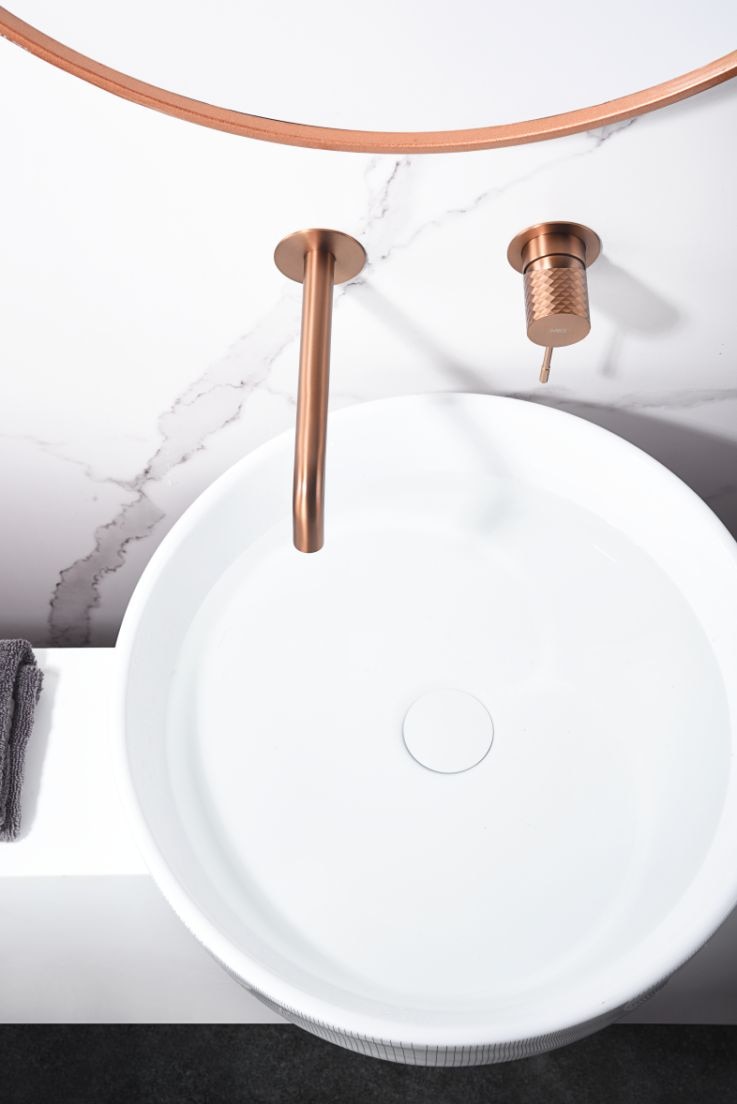 Imagen 2 de Grifo monomando empotrado lavabo Génova Imex - Oro Rosa Mate Oro Rosa Mate