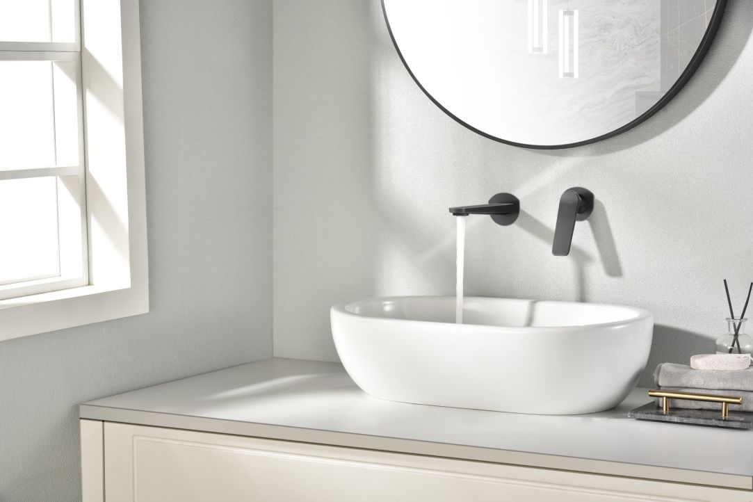 Grifo monomando empotrado lavabo Nápoles Imex - Negro mate Negro mate-2