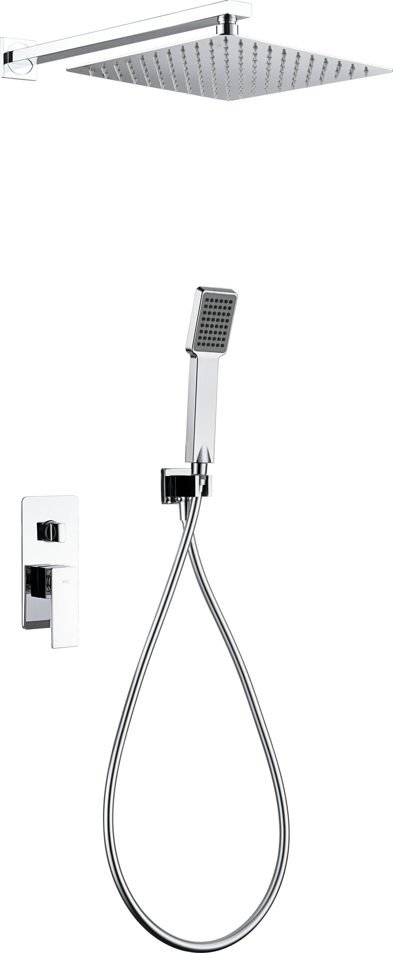 Conjunto ducha monomando empotrado Pisa Imex - Gris Gris-1
