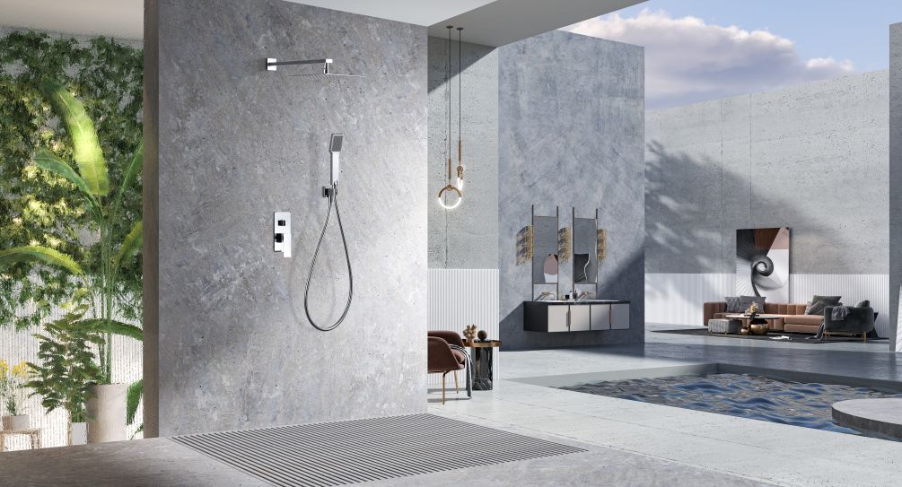 Conjunto ducha monomando empotrado Pisa Imex - Gris Gris-2