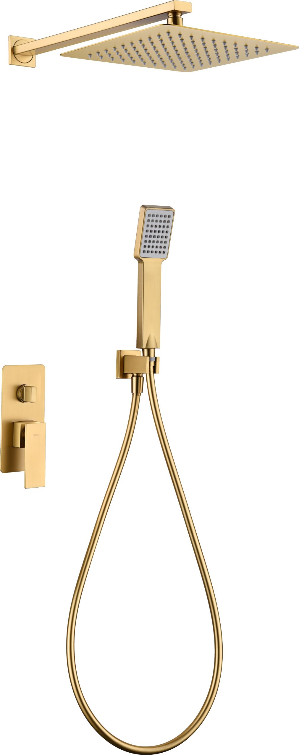 Conjunto ducha monomando empotrado Pisa Imex - Oro Oro-1