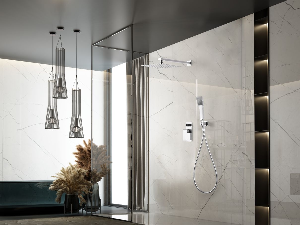 Imagen 2 de Conjunto ducha monomando empotrado Fiyi Imex - Gris Gris