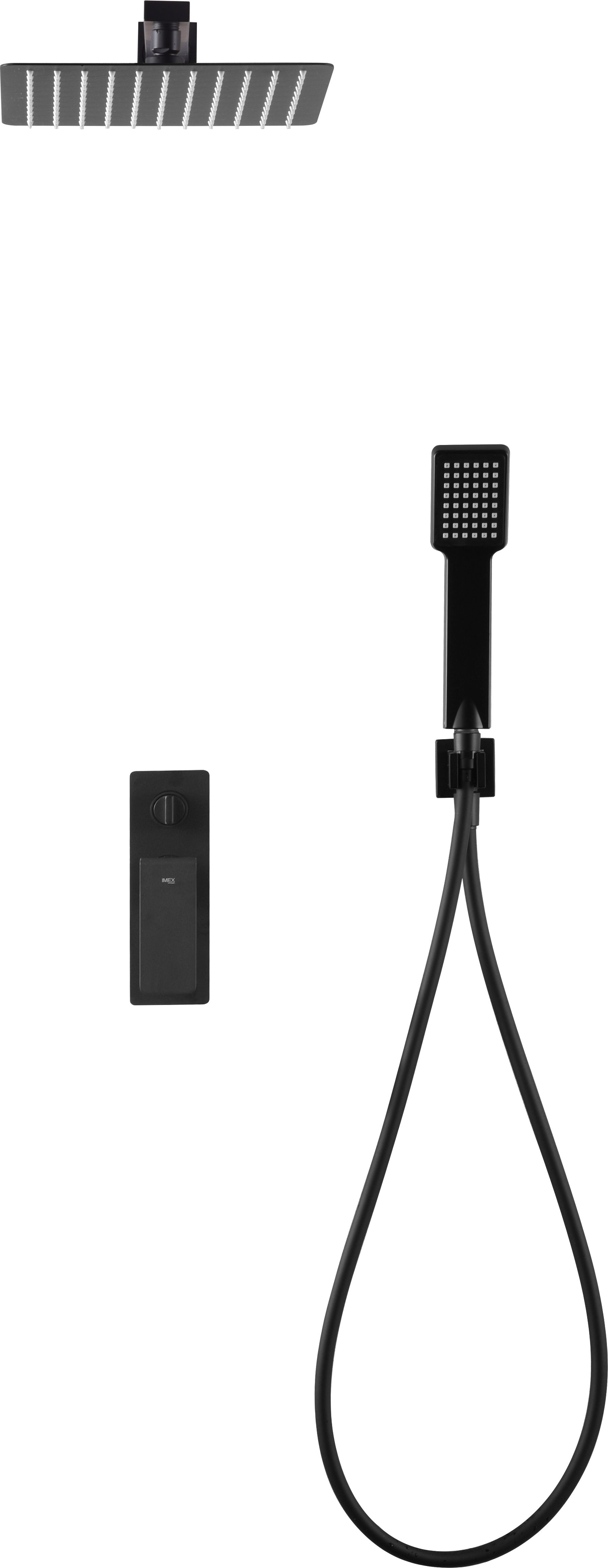 Imagen 1 de Conjunto ducha monomando empotrado Fiyi Imex - Negro mate Negro mate