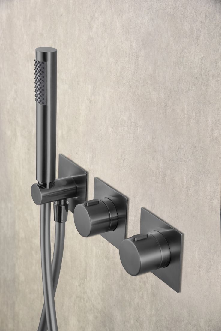 Imagen 3 de Conjunto ducha termostático empotrado Tíbet Imex - Negro Negro