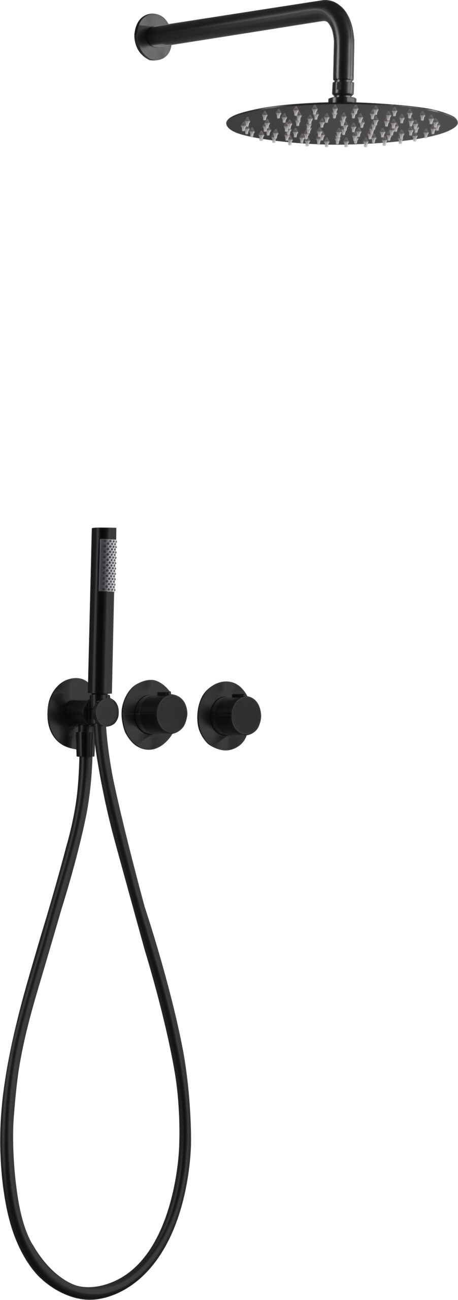 Imagen 1 de Conjunto ducha monomando empotrado Assen Imex - Negro mate Negro mate