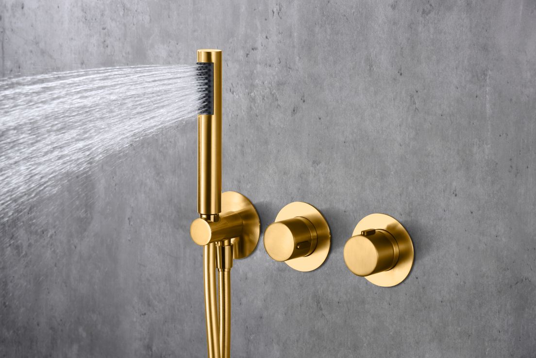 Imagen 3 de Conjunto ducha monomando empotrado Assen Imex - Oro Oro