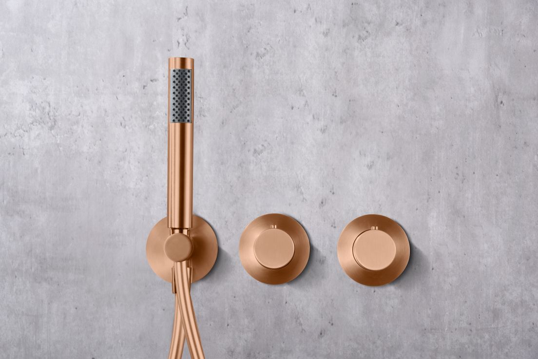 Imagen 3 de Conjunto ducha monomando empotrado Assen Imex - Oro Rosa Mate Oro Rosa Mate