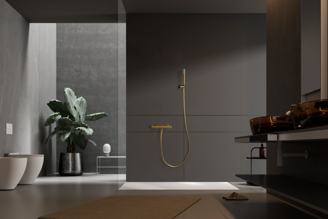 Imagen 2 de Kit ducha termostático Génova Imex - Oro Oro