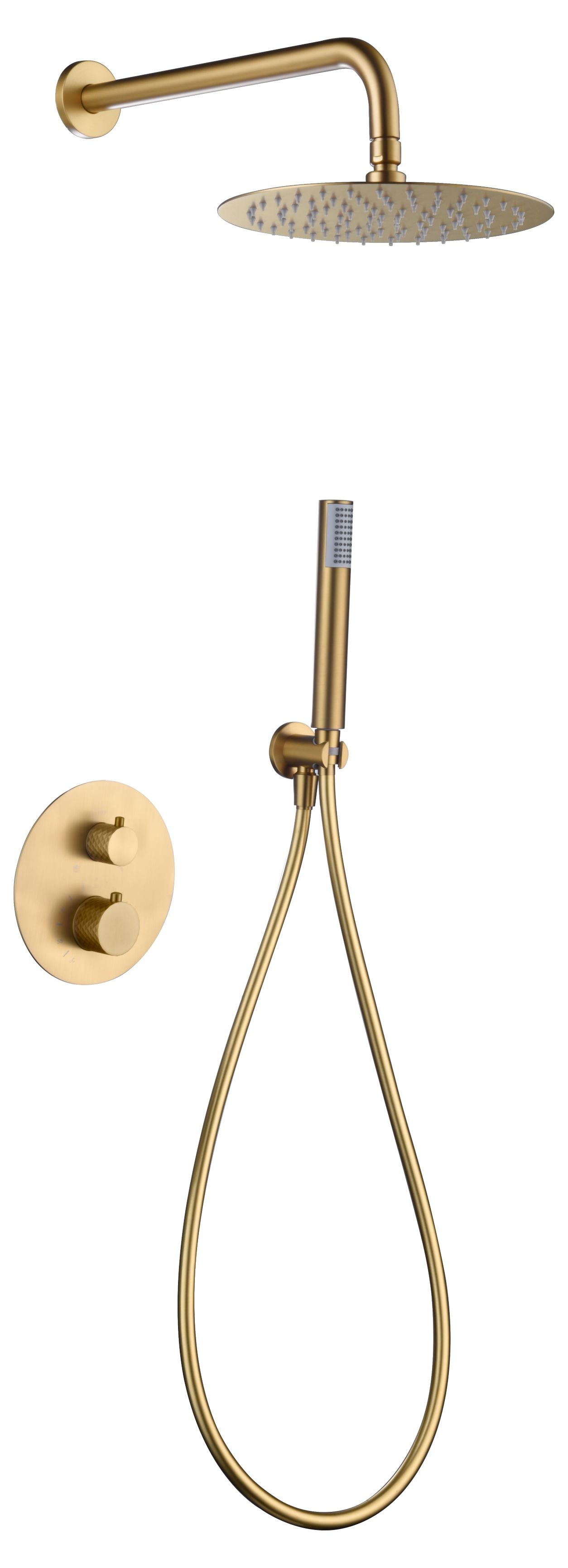 Imagen 1 de Conjunto ducha termostático empotrado Génova Imex - Oro Oro