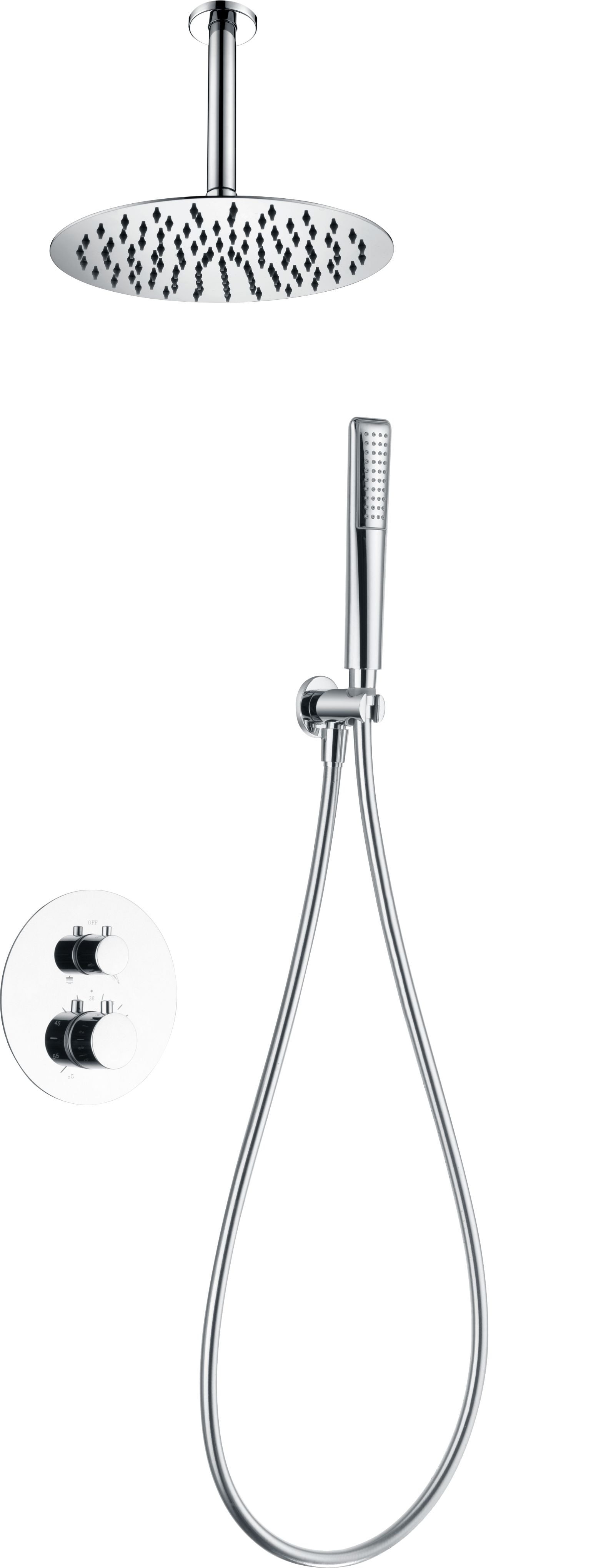 Imagen 1 de Conjunto ducha termostático empotrado Salerno Imex - Gris Gris