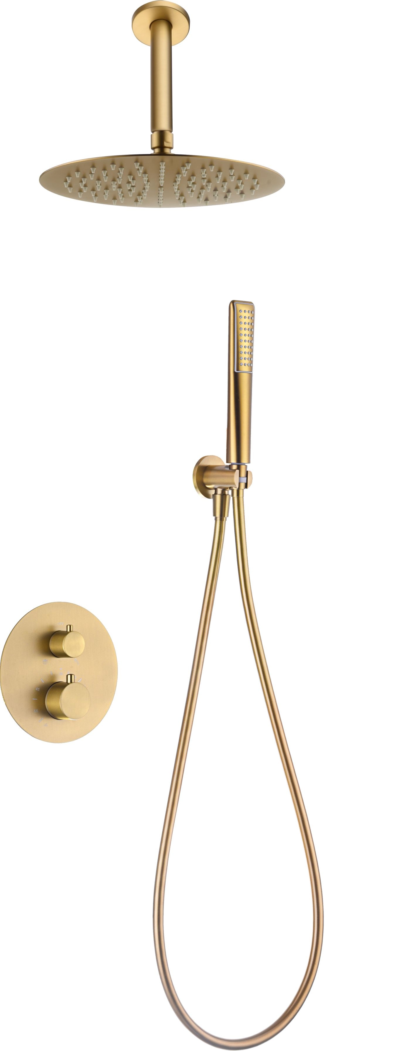 Imagen 1 de Conjunto ducha termostático empotrado Salerno Imex - Oro Oro