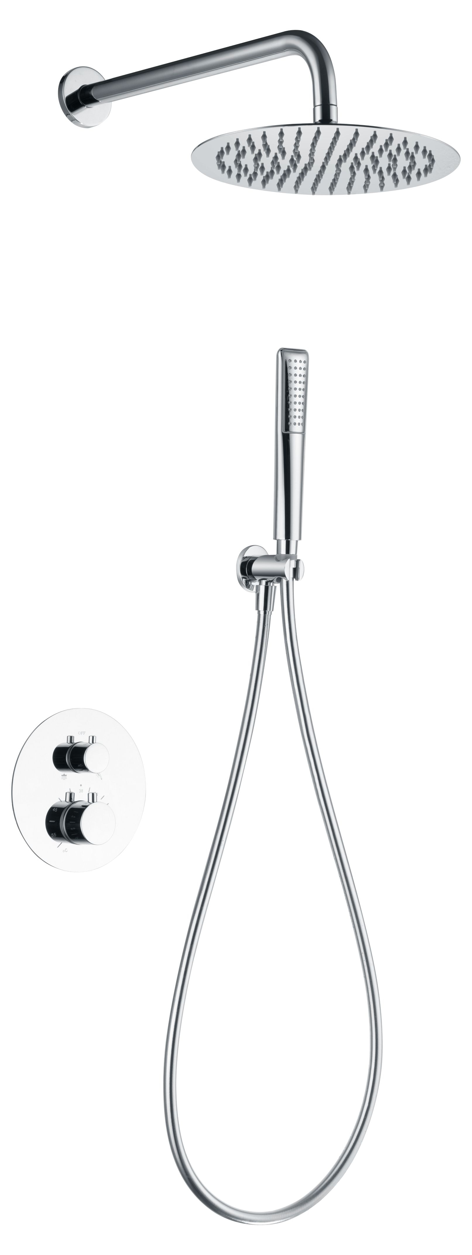 Imagen 1 de Conjunto ducha termostático empotrado Nápoles Imex - Gris Gris