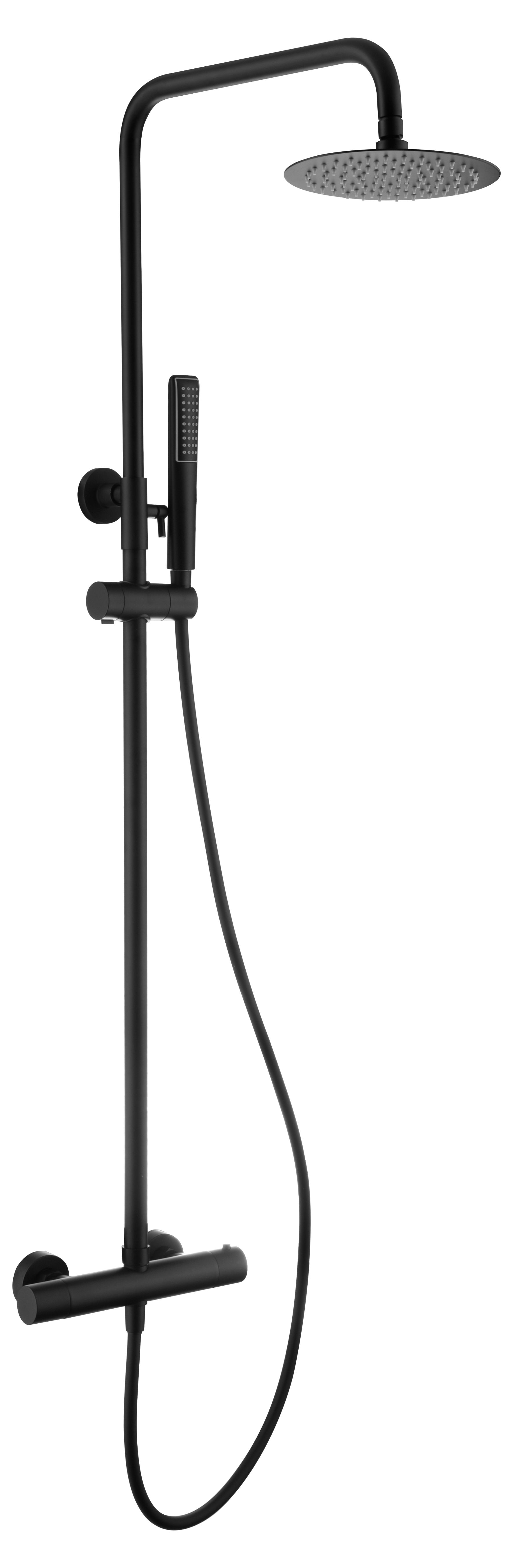 Conjunto ducha termostático Nápoles Imex - Negro mate Negro mate-1