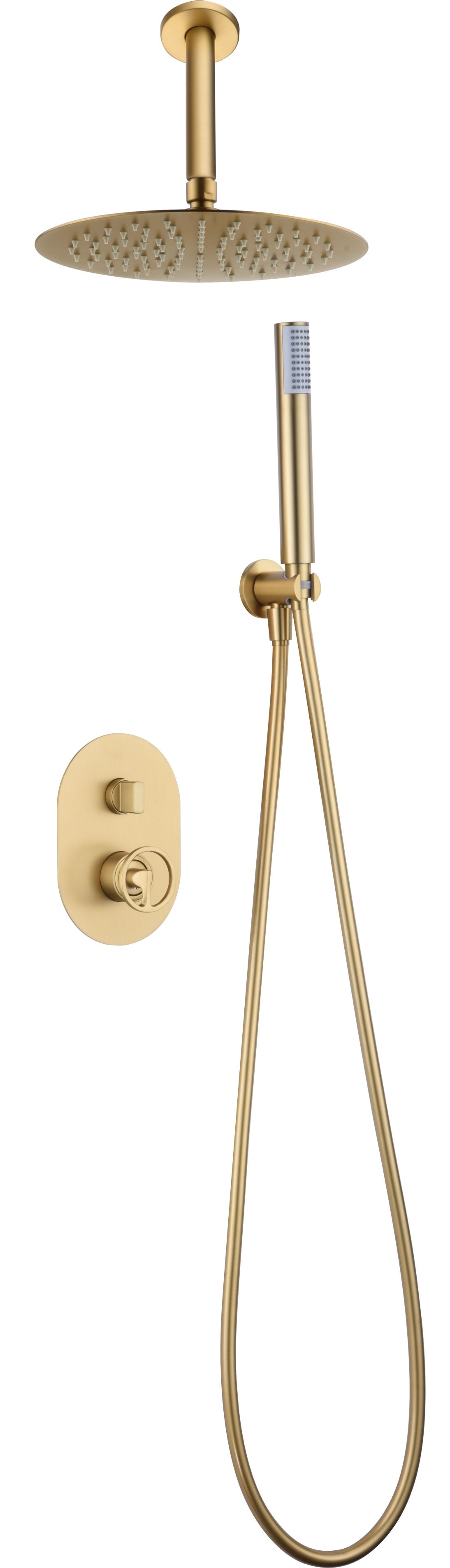 Imagen 1 de Conjunto ducha monomando empotrado Vesubio Imex - Oro Oro
