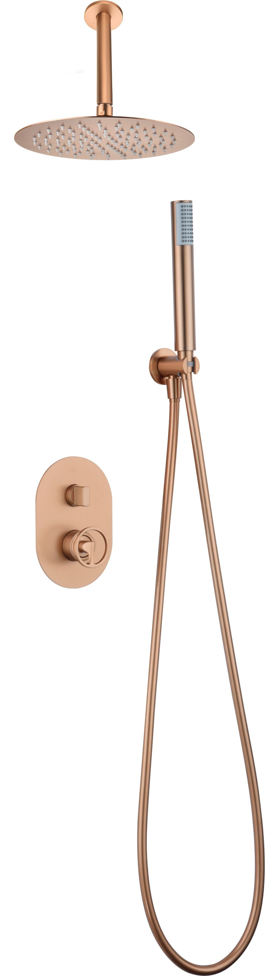 Imagen 1 de Conjunto ducha monomando empotrado Vesubio Imex - Oro Rosa Mate Oro Rosa Mate