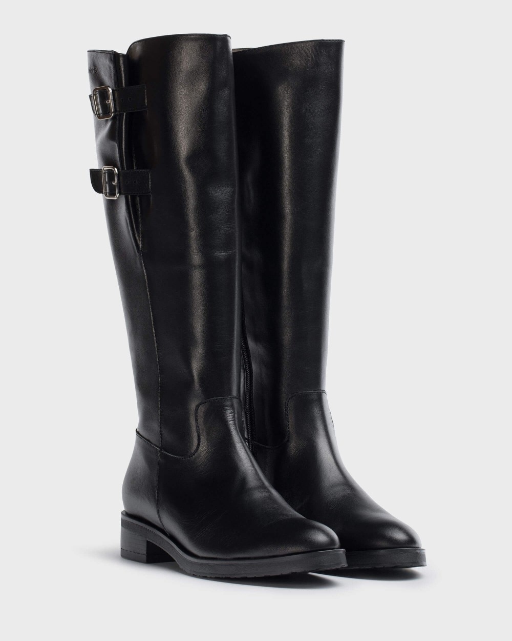 Botas de mujer en piel codigree 19 wonders - Negro Negro-2
