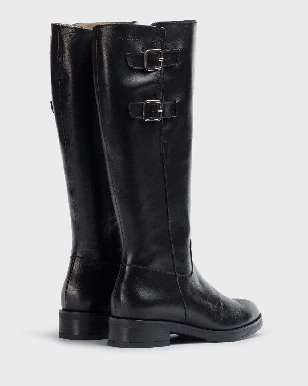 Botas de mujer en piel codigree 19 wonders - Negro Negro-3