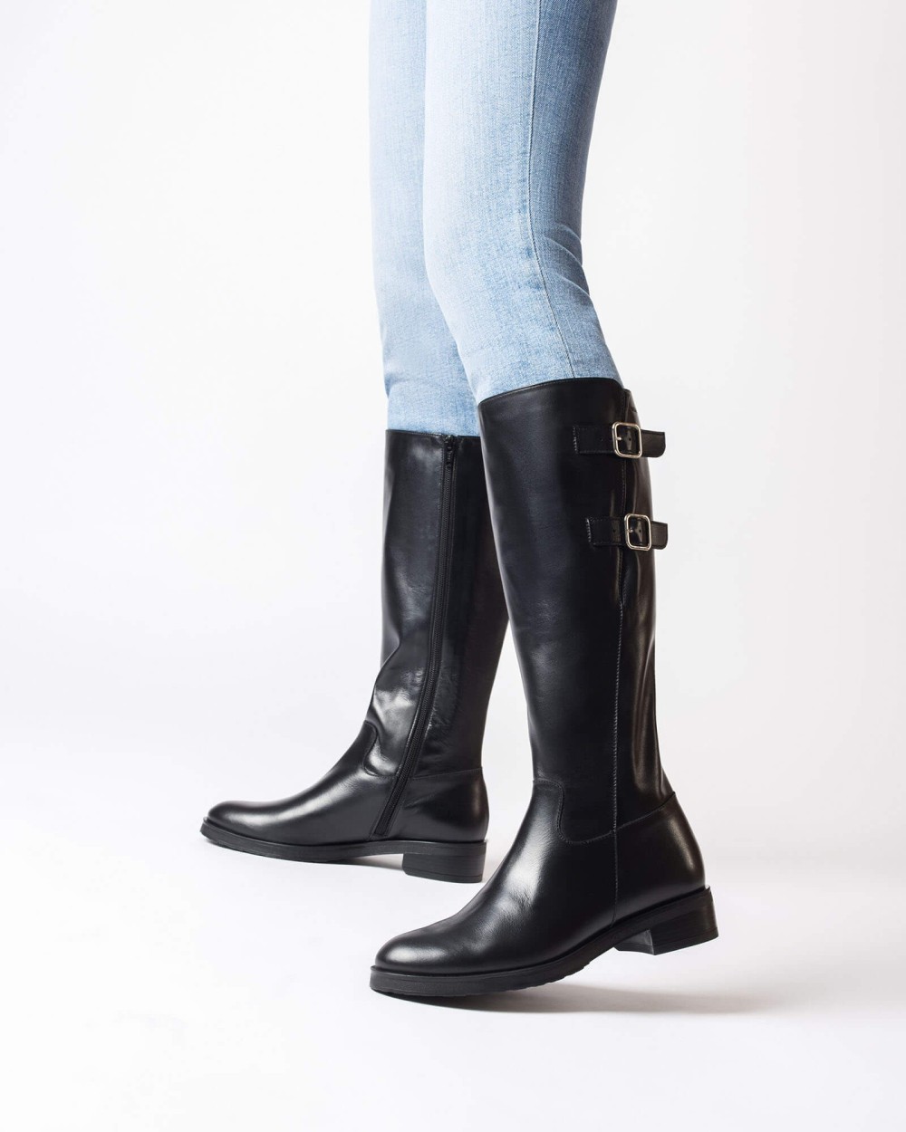 Botas de mujer en piel codigree 19 wonders - Negro Negro-4